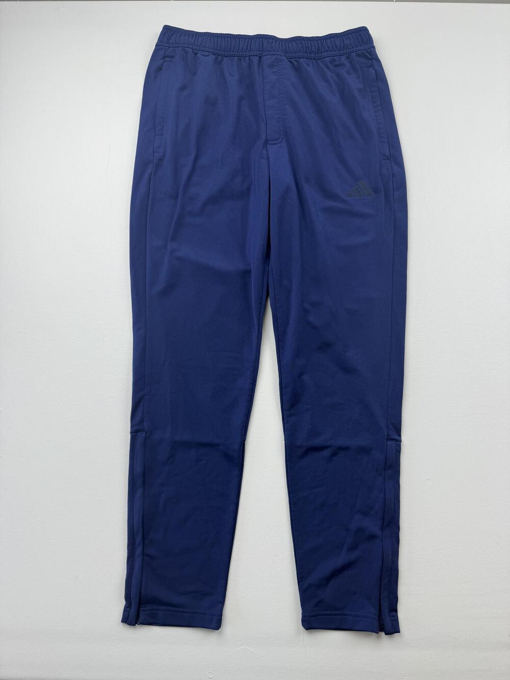 Adidas Track Pants Mens Large Blue Lightweight Elastic Waist Pockets Athletic